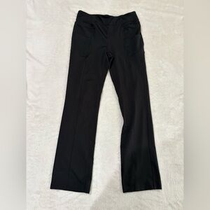 Athletic Works Black Straight Leg Active Wear Pants Pockets Slim